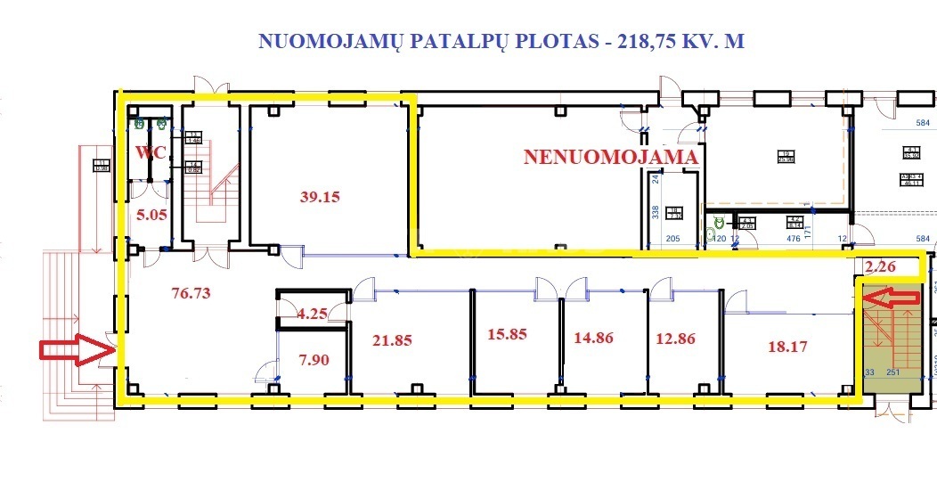 Nuomojamos administracinės patalpos Algirdo g. , Centras, Panevėžio m., Panevėžio m. sav., 218.75 m2 ploto 9