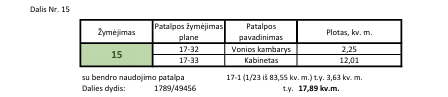 Parduodamas butas Švitrigailos g., Naujamiestis, Vilniaus m., Vilniaus m. sav., 18.00 m² ploto 1 kambarys 15