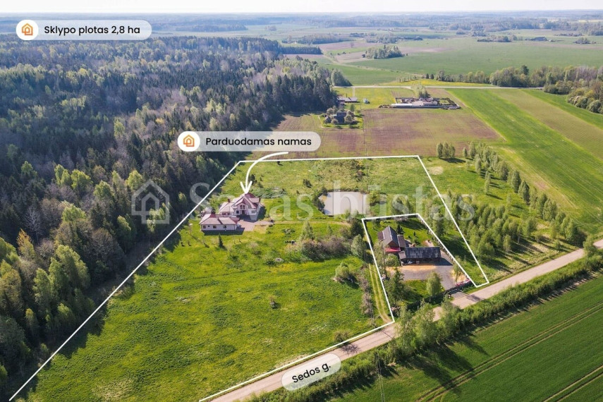 Parduodamas namas Sedos g., Spurganų k., Mažeikių r. sav., 252.96 m2 ploto, 2 aukštai 1