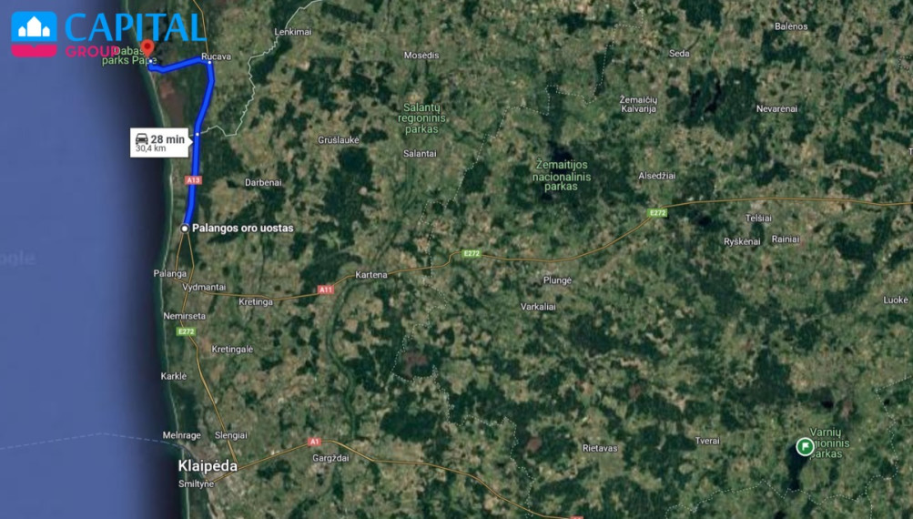 Parduodamas sklypas Latvijoje (Papėje) ant Baltijos Jūros kranto. Su namo projektu ir pamatais. Plotas 103,5 arai 31