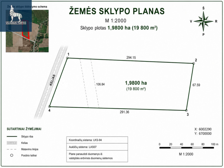 Parduodamas  sklypas Ateities g., Tausiūnų k., Šalčininkų r. sav., 198 a ploto 6