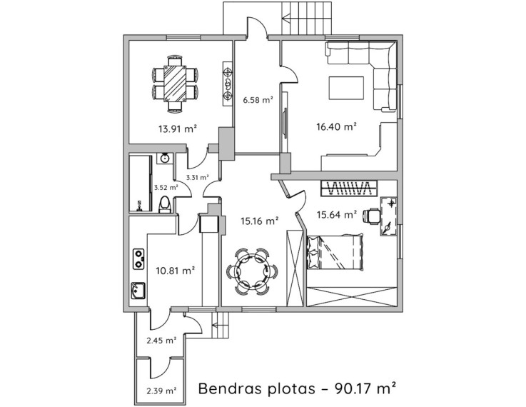 Parduodamas butas Dzūkų g., Kauno m., Kauno m. sav., 90.47 m2 ploto, 4 kambariai 10