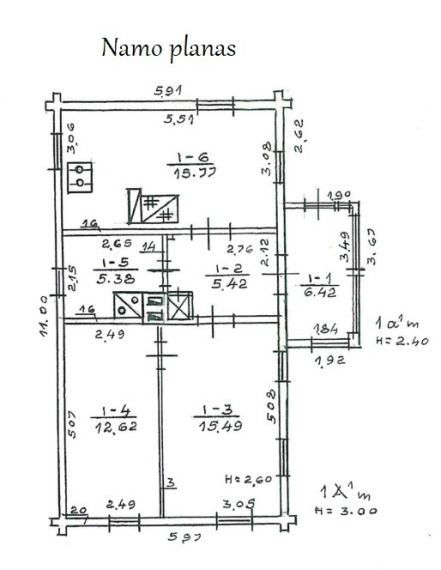 Parduodamas namas Kėdainių g., Babtų mstl., Kauno r. sav., 61.1 m2 ploto, 1 aukštai 35