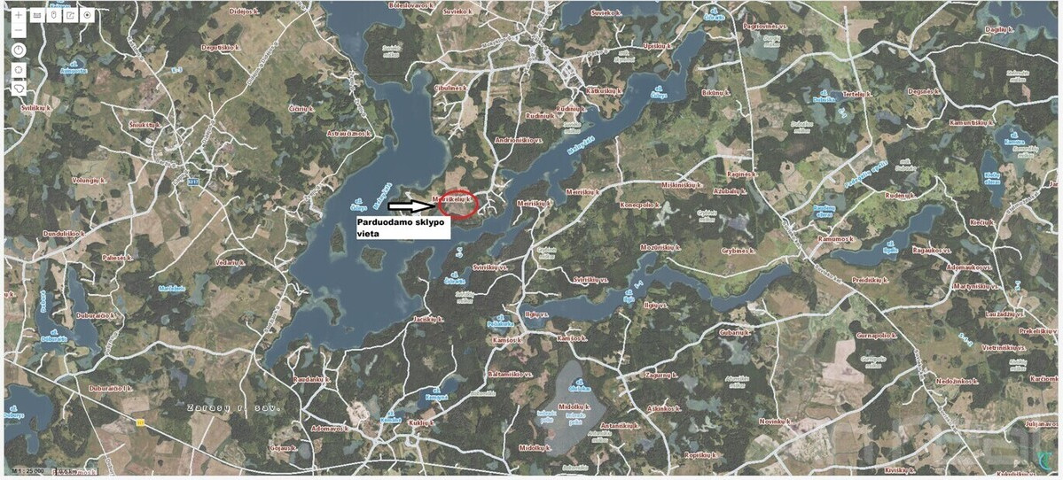 Parduodamas 7,11 ha sklypas Zarasų raj., Meiriškėlių k., prie didžiulio Čičirio ežero 21