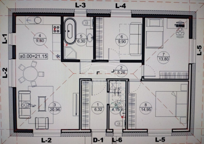 Parduodamas namas Trušelių k., Klaipėdos r. sav., 92 m2 ploto, 1 aukštai 8