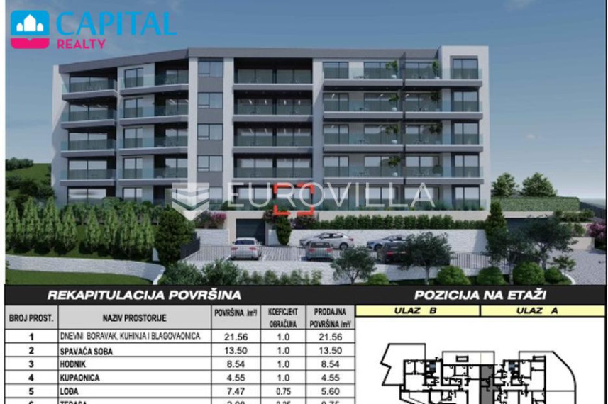 Parduodamas butas Ulica Stjepana Ivičevića 1A , 56.41 kv.m ploto, 1 kambariai 3