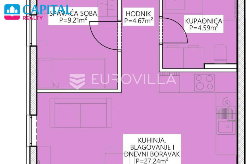 Parduodamas butas Ulica Ante Starčevića 2 , 65.00 kv.m ploto, 2 kambariai 9
