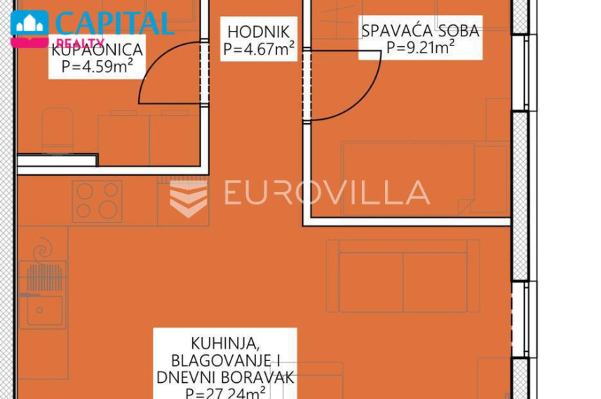 Parduodamas butas Ulica Ante Starčevića 2 , 65.00 kv.m ploto, 2 kambariai 9