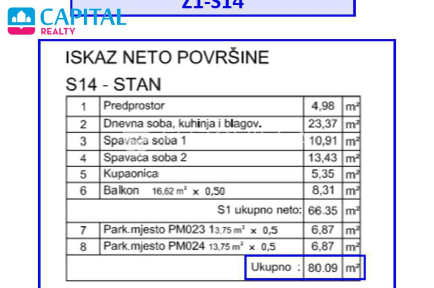 Parduodamas butas Veli vrh , 80.09 kv.m ploto, 2 kambariai 13