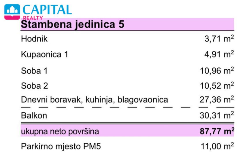 Parduodamas butas Ulica Ante Starčevića 2 , 72.00 kv.m ploto, 2 kambariai 23