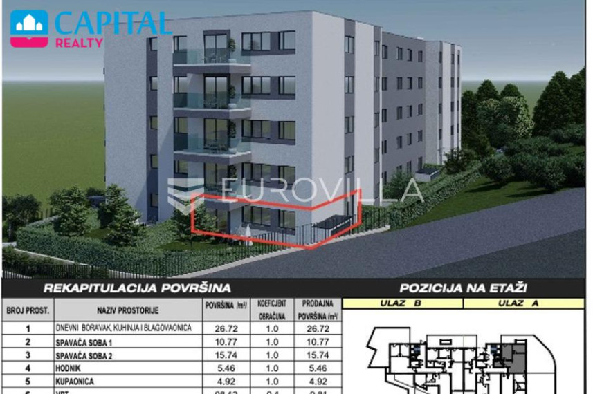 Parduodamas butas Ulica Stjepana Ivičevića 1A , 73.42 kv.m ploto, 2 kambariai 3