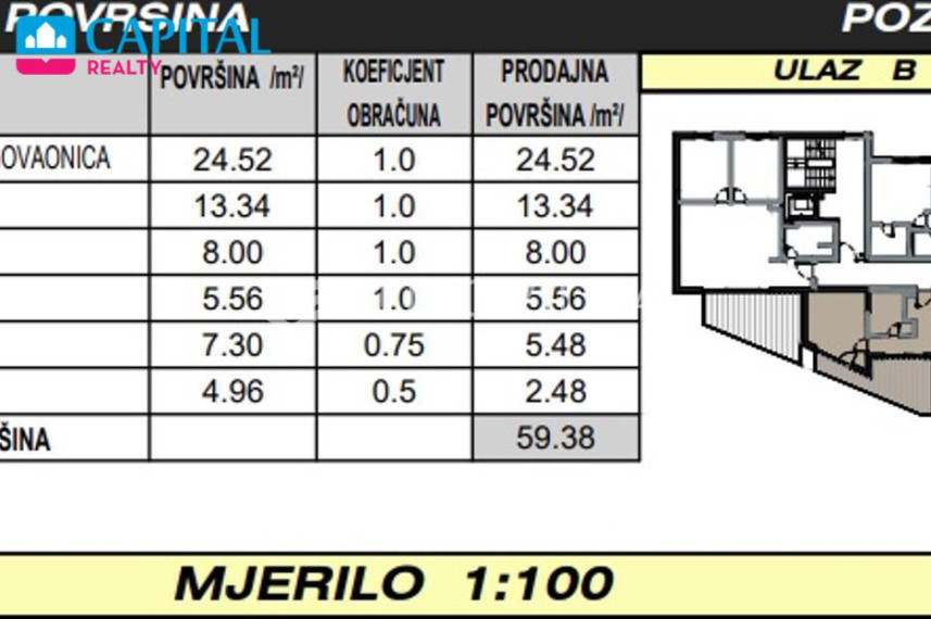 Parduodamas butas Ulica Stjepana Ivičevića 1A , 59.38 kv.m ploto, 1 kambariai 4