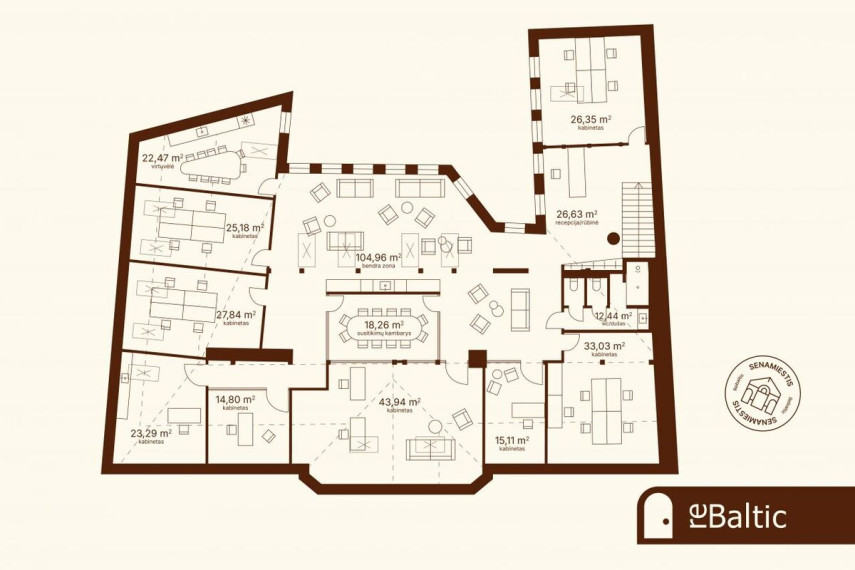 Parduodamos administracinės, paslaugų, prekybos patalpos Visų Šventųjų g., Vilniaus m., Vilniaus m. sav., 310 m2 ploto 12