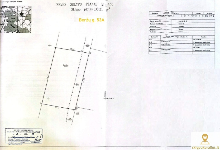 Parduodamas kitos paskirties sklypas Beržų g., Riešės k., Vilniaus r. sav., 16.31 a ploto 11