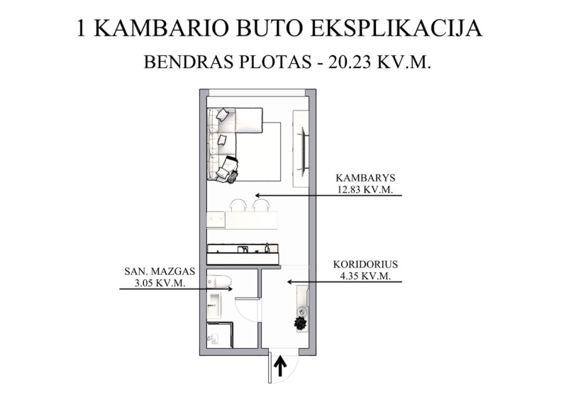 Parduodamas butas Kalvarijų g., Vilniaus m., Vilniaus m. sav., 20.23 m2 ploto, 1 kambariai 16