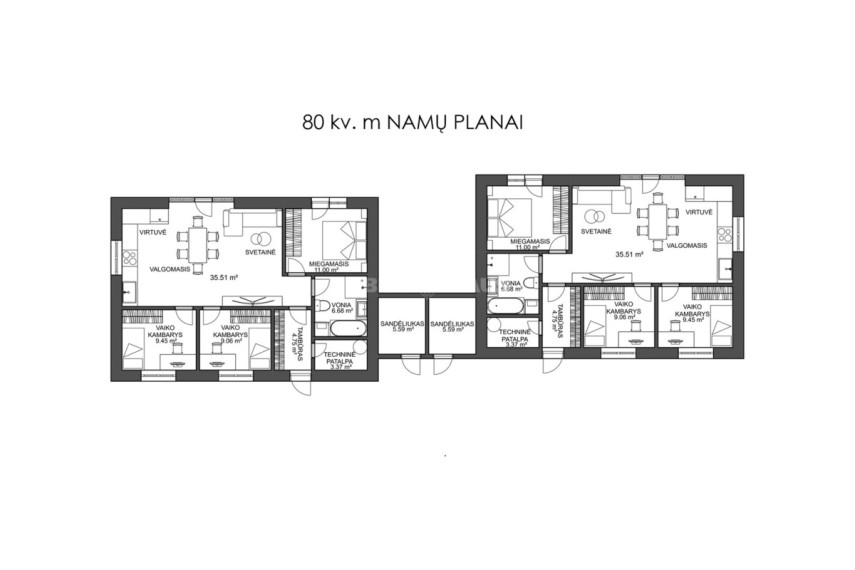 Parduodamas namas Piliavos g., Radailių k., Klaipėdos r. sav., 80 m2 ploto, 1 aukštai 6