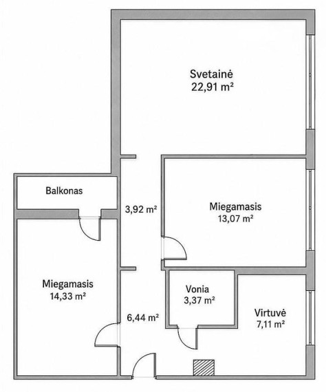 Parduodamas butas Naikupės g., Žvejybos uostas, Klaipėdos m., Klaipėdos m. sav., 71.15 m² ploto 3 kambariai 12