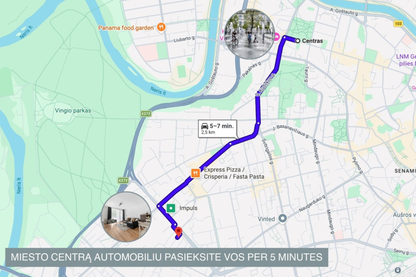 Nuomojamas butas Žemaitės g., Vilniaus m., Vilniaus m. sav., 50.03 m2 ploto, 2 kambariai 22