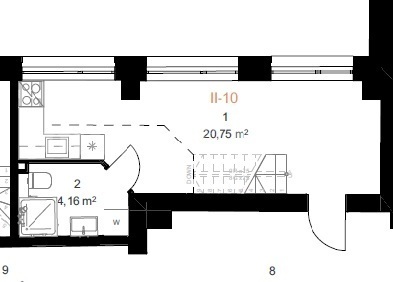 Parduodamas butas Kranto g. , Centras, Panevėžio m., Panevėžio m. sav., 34 m2 ploto, 2 kambariai 6