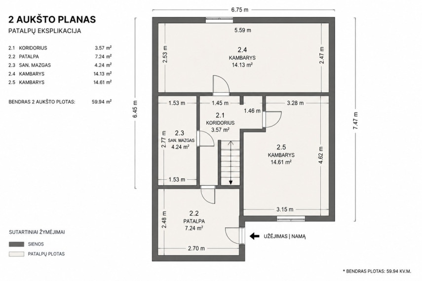 Parduodamas namas Baronų g., Baronų k., Vilniaus r. sav., 145.09 m2 ploto, 2 aukštai 18
