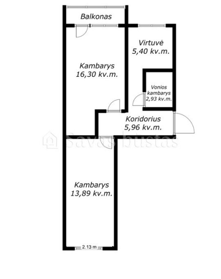 Parduodamas butas Talšos g., Šiaulių m., Šiaulių m. sav., 44.48 m2 ploto, 2 kambariai 24