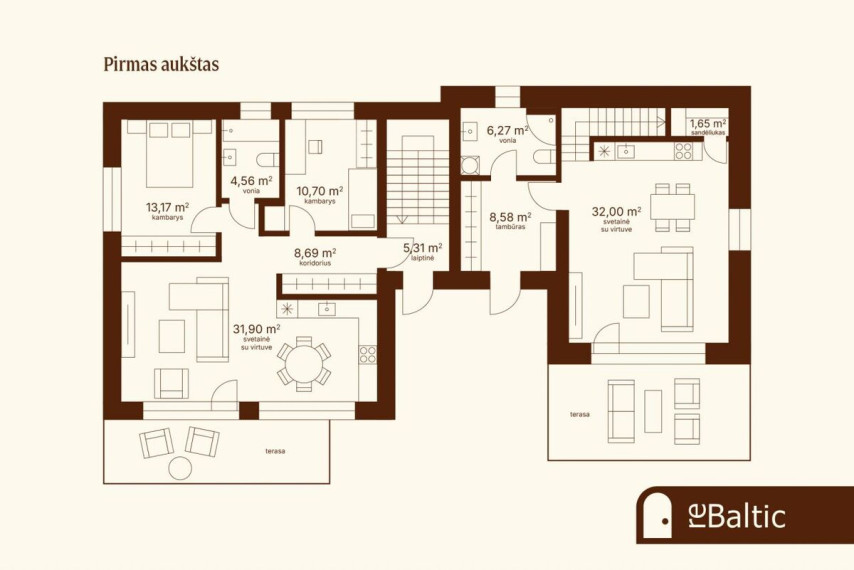 Parduodamas namas Viršupio Sodų 1-oji g., Vilniaus m., Vilniaus m. sav., 256.69 m2 ploto, 2 aukštai 13