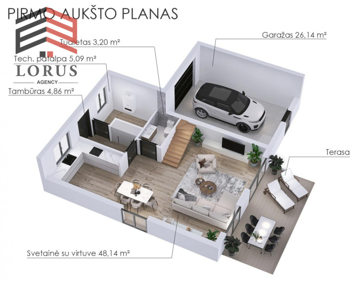 Parduodamas namas Vilniaus r. sav., 145 m2 ploto, 2 aukštai 5