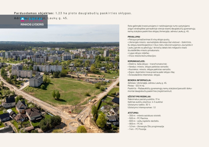 Parduodamas  sklypas Laukų g., Ukmergės m., Ukmergės r. sav., 123.14 a ploto 2