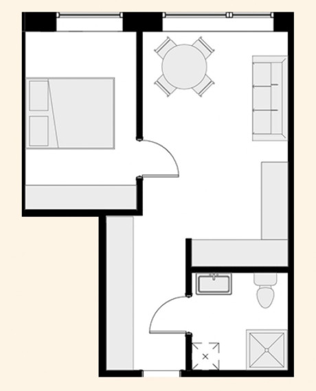 Parduodamas butas Klaipėdos apskritis, Klaipėda, Miško, Klevų g., 37.05 m2 ploto, 2 kambariai 1