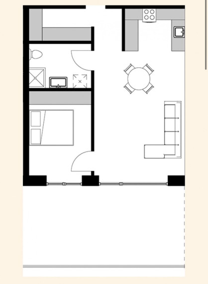 Parduodamas butas Klaipėdos apskritis, Klaipėda, Miško, Klevų g., 50.76 m2 ploto, 2 kambariai 1