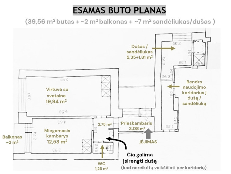Parduodamas butas Didlaukio g., Vilniaus m., Vilniaus m. sav., 40 m2 ploto, 2 kambariai 20