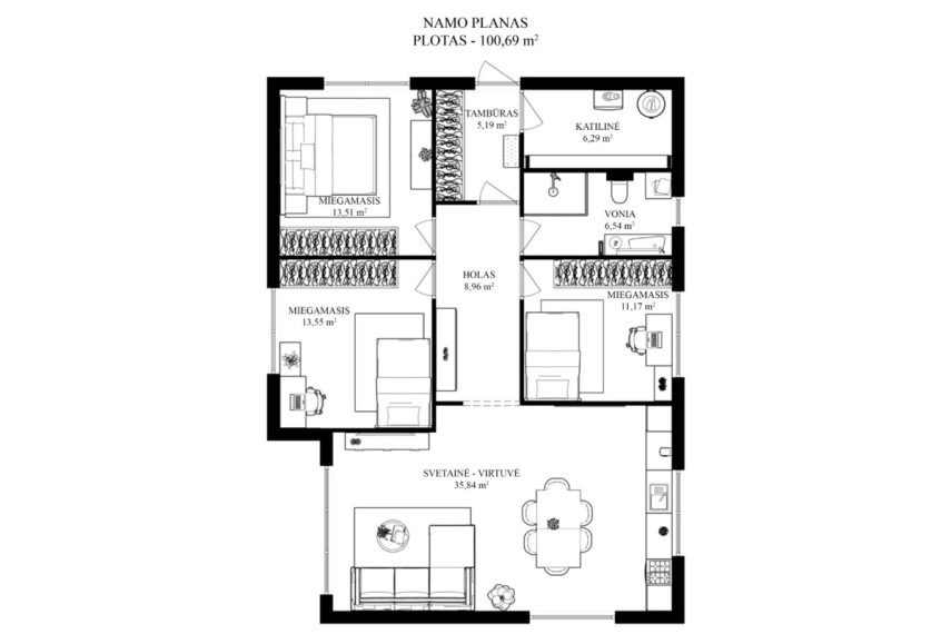 Parduodamas namas Linksmoji g., Trakų m., Trakų r. sav., 100.69 m2 ploto, 1 aukštai 16