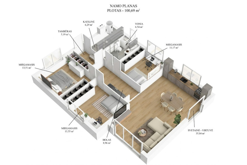 Parduodamas namas Linksmoji g., Trakų m., Trakų r. sav., 100.69 m2 ploto, 1 aukštai 17