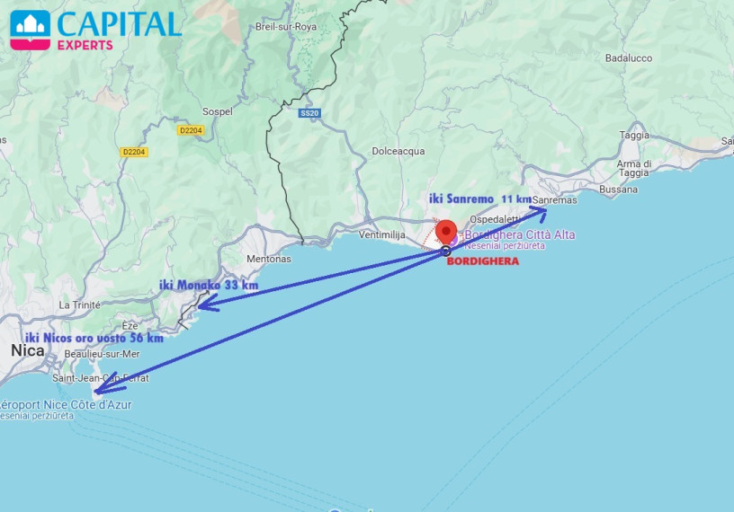  Parduodamas 43 kv. m. 2 kambarių butas su terasa Bordighera, Ligūrija (Šiaurės Italija) 14