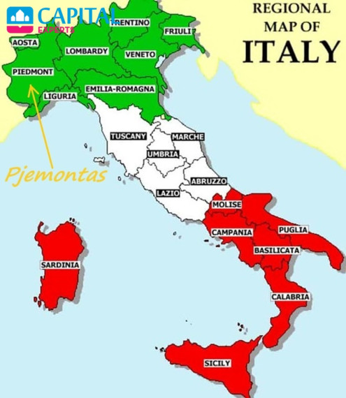 Parduodamas 3 kambarių butas su balkonais, Pjemonte (Šiaurės Italija)  2