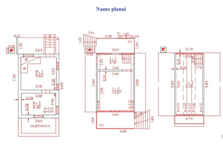 Parduodamas namas Pamiškio g., Gervėnupio k., Kauno r. sav., 40.33 m2 ploto, 1 aukštai 11