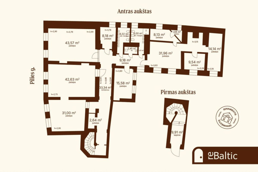 Nuomojamos administracinės, paslaugų, prekybos patalpos Pilies g., Vilniaus m., Vilniaus m. sav., 277.62 m2 ploto 19
