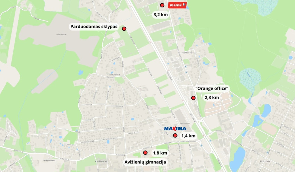 Parduodamas kitos paskirties sklypas Vilniaus r. sav., Avižienių mstl., Ožiarūčių, 50 a ploto 8