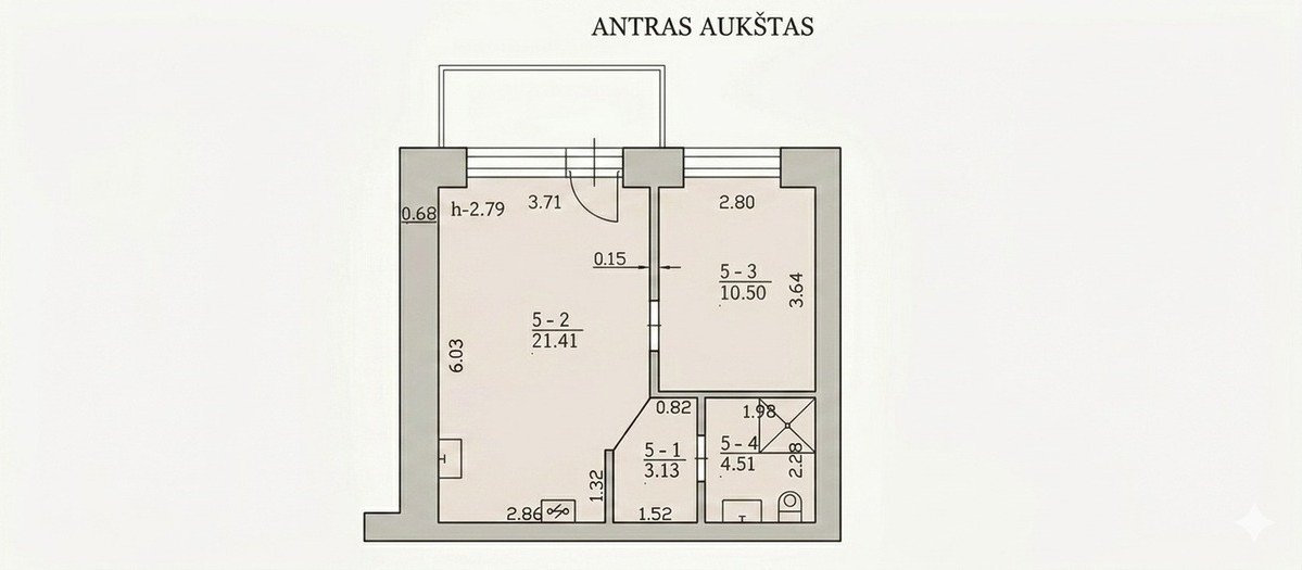 Parduodamas butas Povilo Revento g., Narsiečių k., Kauno r. sav., 39.55 m2 ploto, 2 kambariai 18