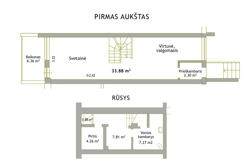 Parduodamas butas Mokyklos g., Lentvaris, 90.64 kv.m ploto 14
