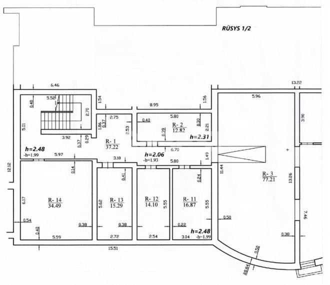 Parduodamos administracinės, paslaugų, prekybos patalpos Tilžės g., Lieporiai, Šiaulių m., Šiaulių m. sav., 680 m2 ploto 24
