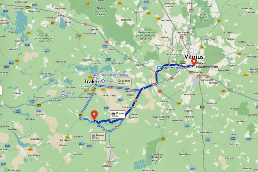 20 arų sklypo dalis su pamatais Trakų r., Vištelionių k. 20