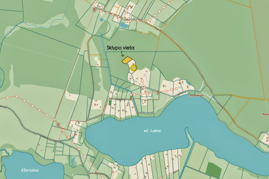 20 arų sklypo dalis su pamatais Trakų r., Vištelionių k. 19