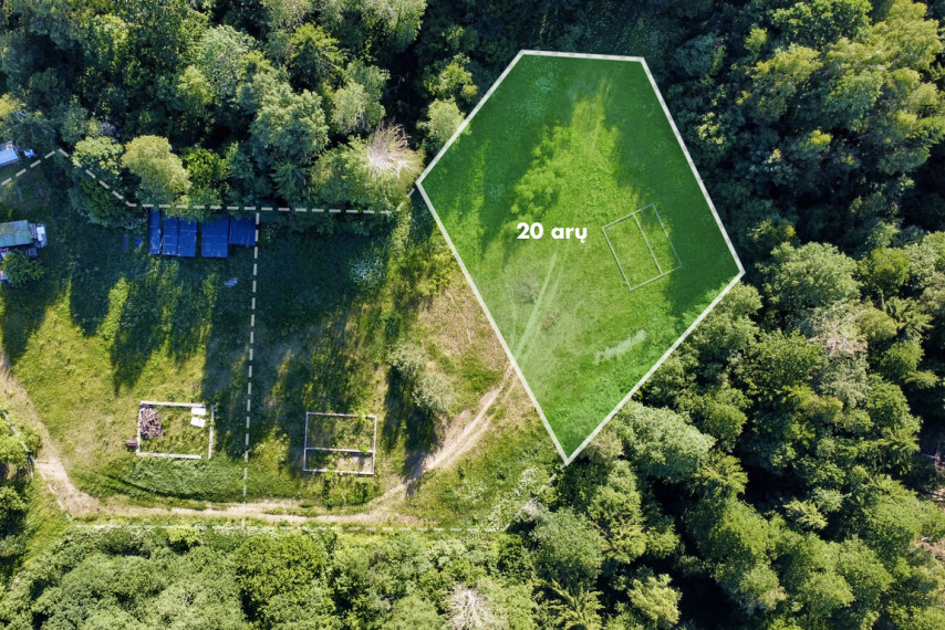 20 arų sklypo dalis su pamatais Trakų r., Vištelionių k. 4