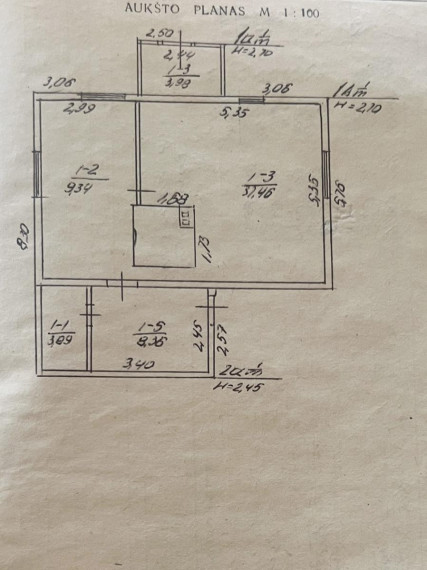 Parduodamas namas Trečiūnų k., Švenčionių r. sav., 57.03 m² ploto 1 kambarys 28