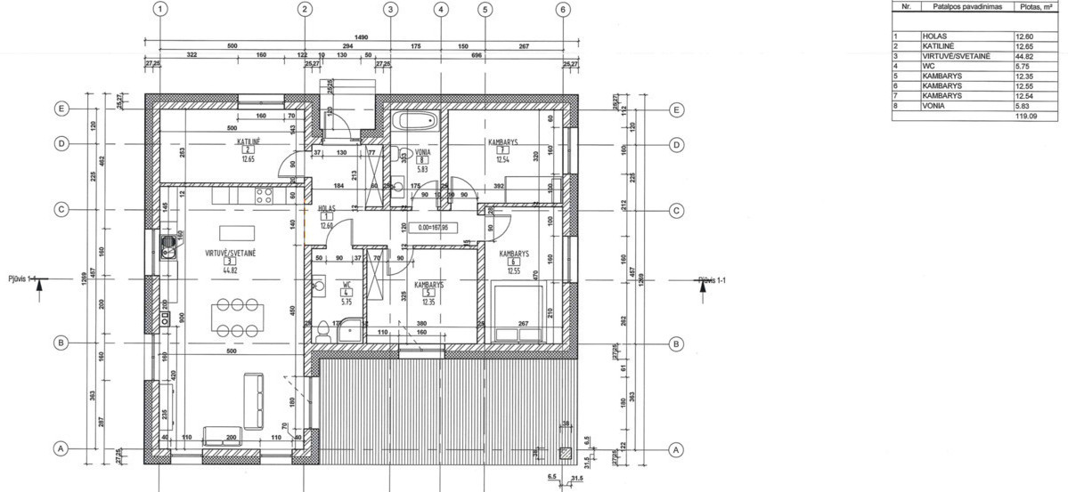 Parduodamas namas Vytauto g., Keturiasdešimt Totorių k., Vilniaus r. sav., 119.09 m2 ploto, 1 aukštai 10