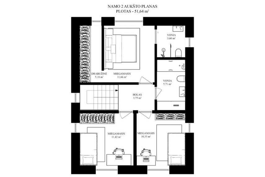 Parduodamas namas Juodupio g., Vilniaus m., Vilniaus m. sav., 116.7 m2 ploto, 2 aukštai 12