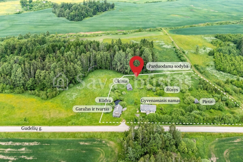 Parduodamas namas Gudelių g., Gudelių k., Jurbarko r. sav., 86.82 m2 ploto, 1 aukštai 15