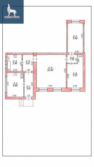 Parduodamas butas Žygio, Žirmūnai, Vilniaus m., Vilniaus m. sav., 61.89 m2 ploto, 3 kambariai 21