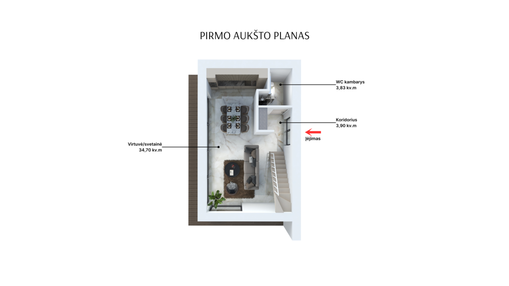 Parduodamas namas Vaivorykštės g., Palangos m., Palangos m. sav., 81 m² ploto 4 kambariai 3